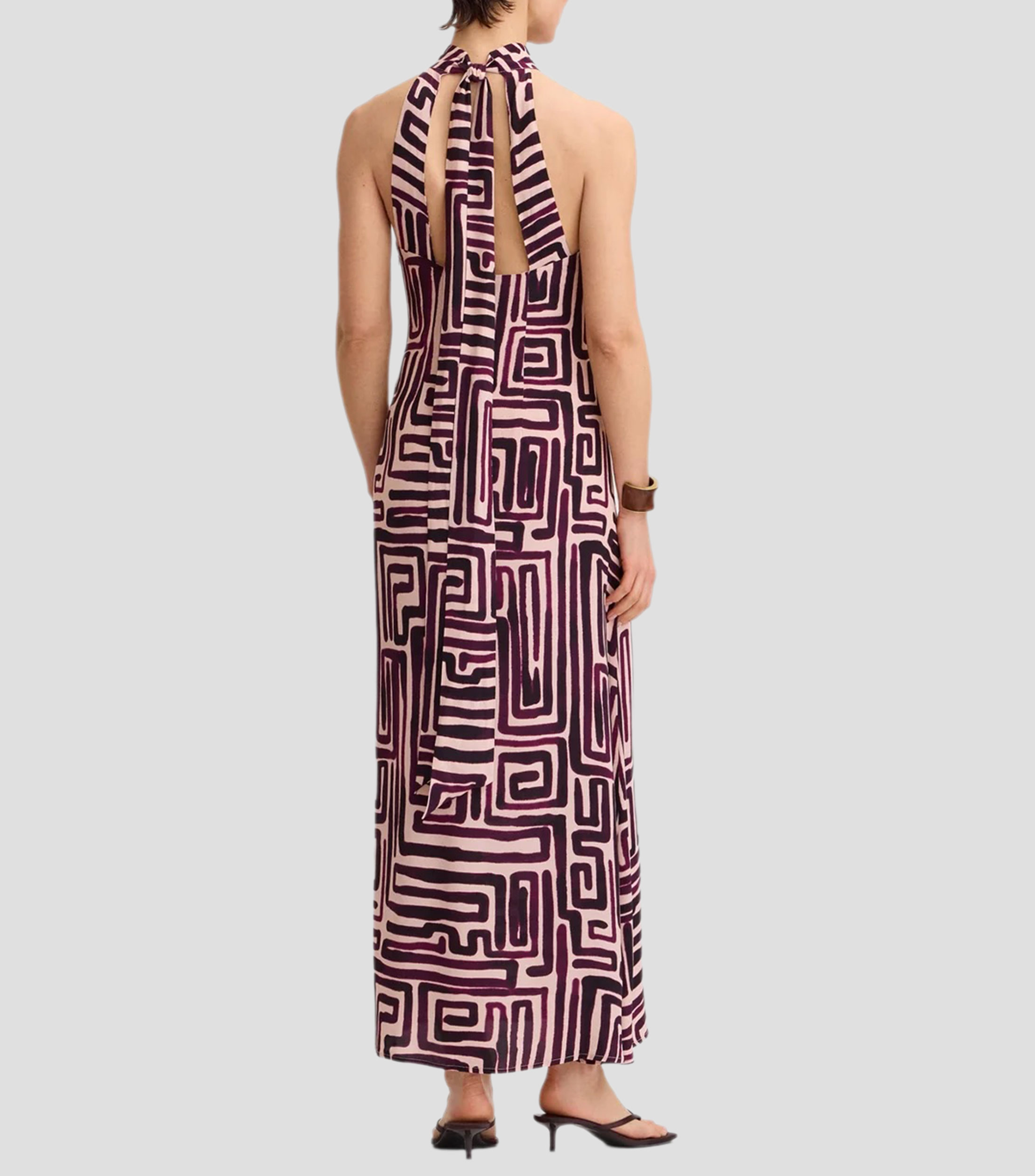 Vestido largo estampado Mujer